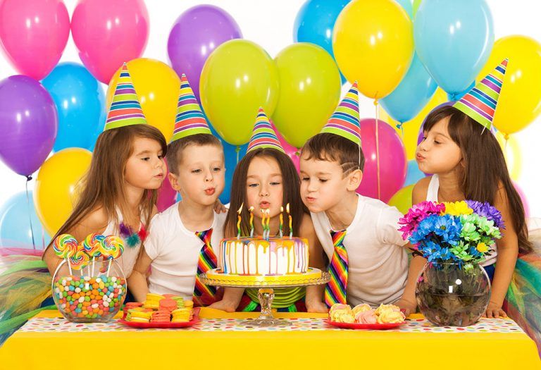 Group of kids at a birthday party